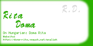 rita doma business card